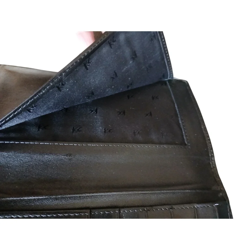 Kenneth Cole New York Black Genuine Leather Clutch Wallet -Credit Cards Ect #906